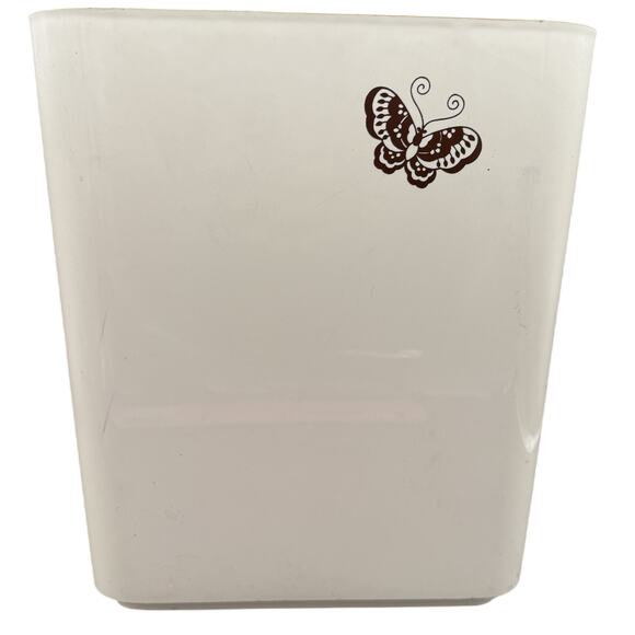 Unbranded Other - 🦋 White Butterfly Waste Basket Plastic Trash Bin Minimalist Chic Decor